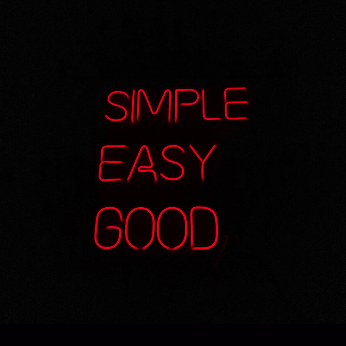 &quot;Simple Easy Good&quot; Neon Led Sign