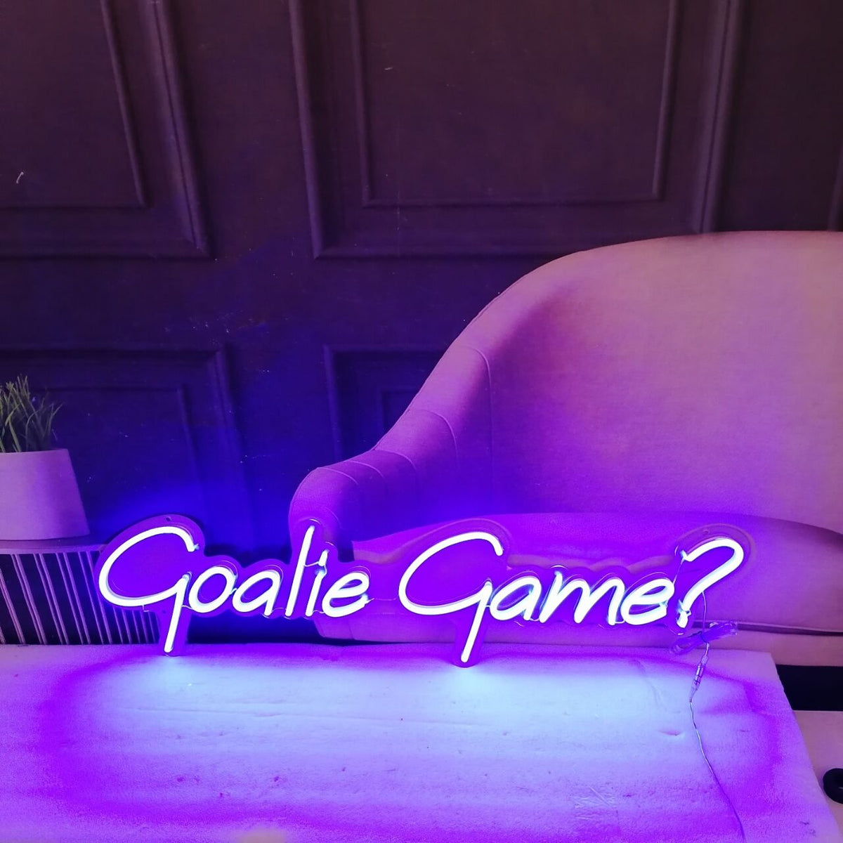 &quot;Goalie Game?&quot; Neon Led Sign