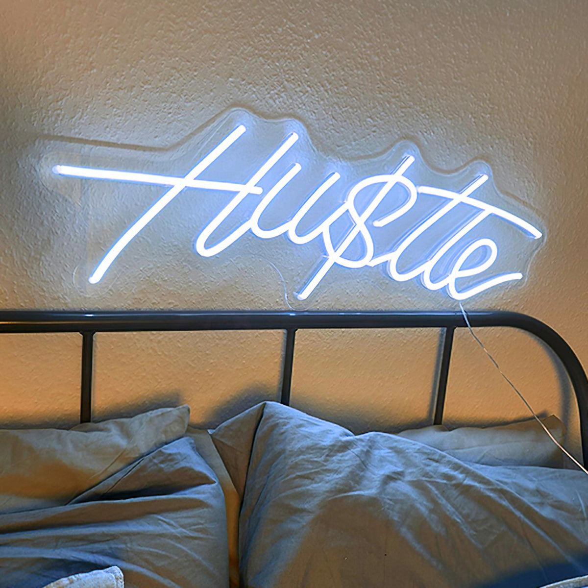 &quot;Hustle&quot; Neon Led Sign
