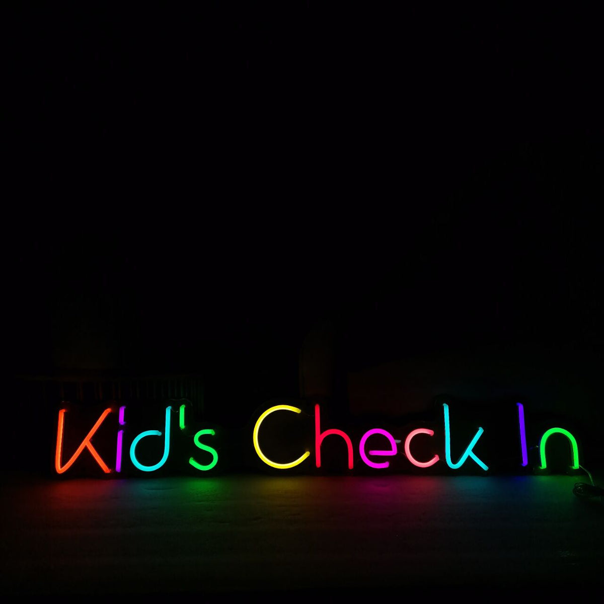 &quot;Kid&#39;s Check In&quot; Neon Led Sign