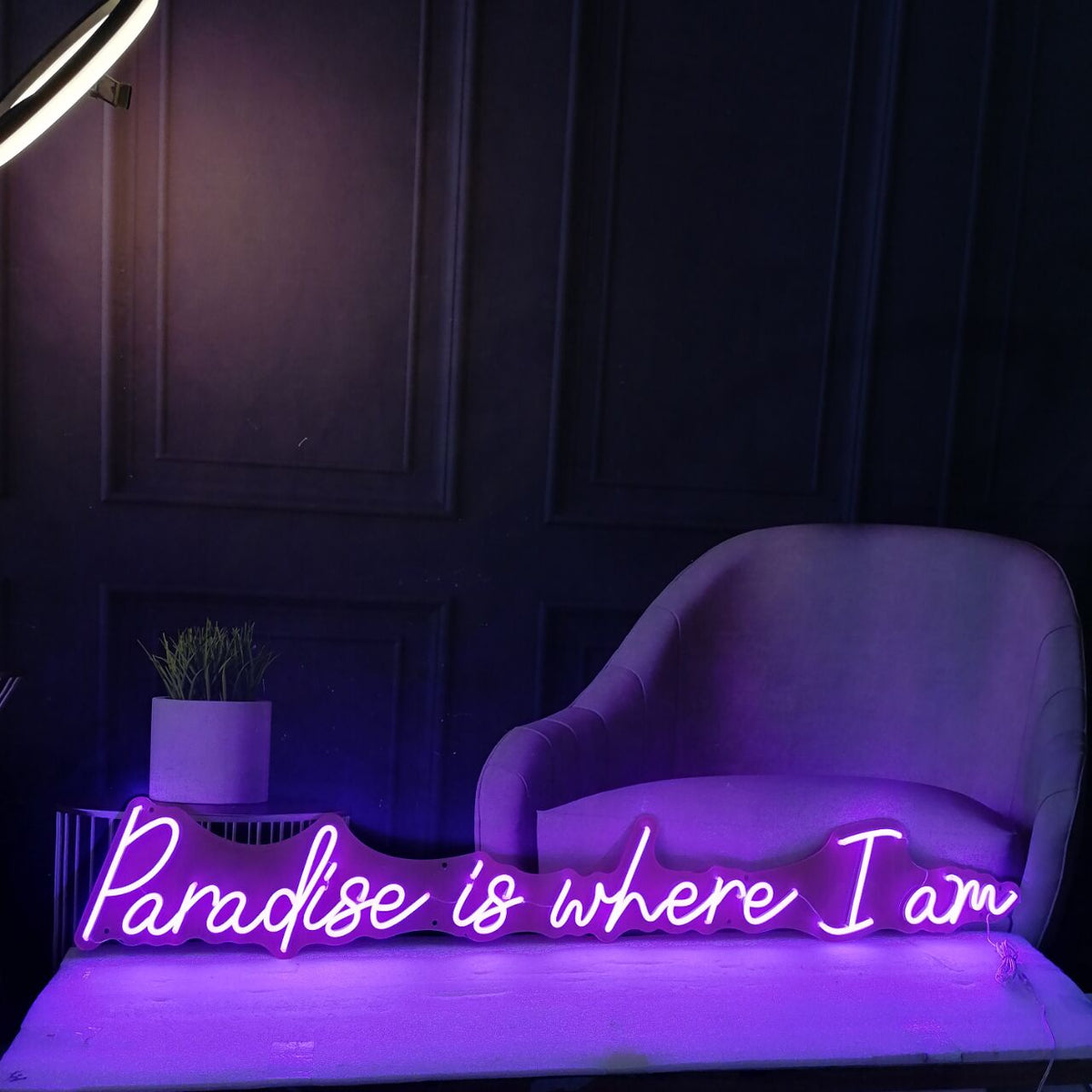 &quot;Paradise is where I am&quot; Neon Sign