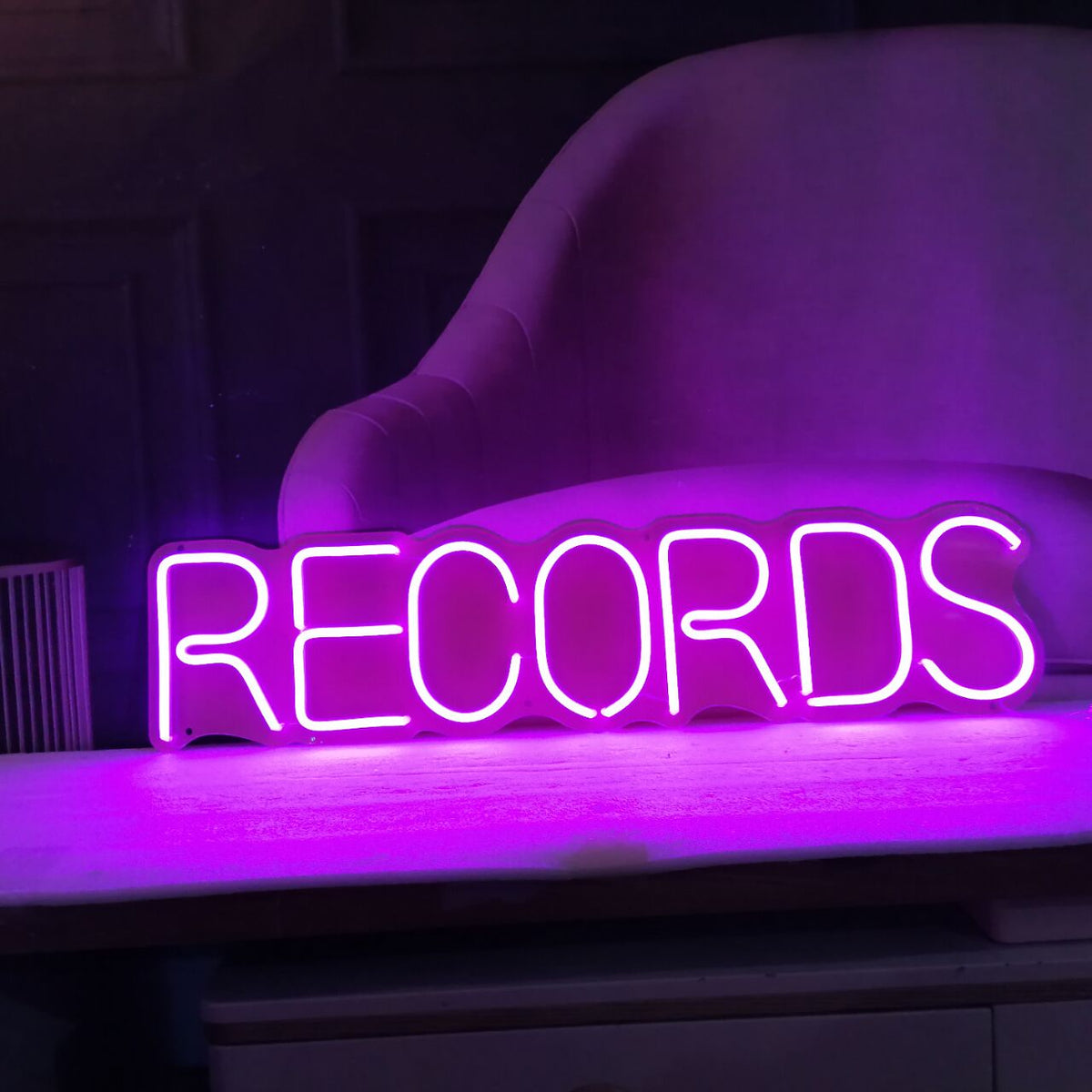 &quot;RECORDS&quot; Neon Led Sign