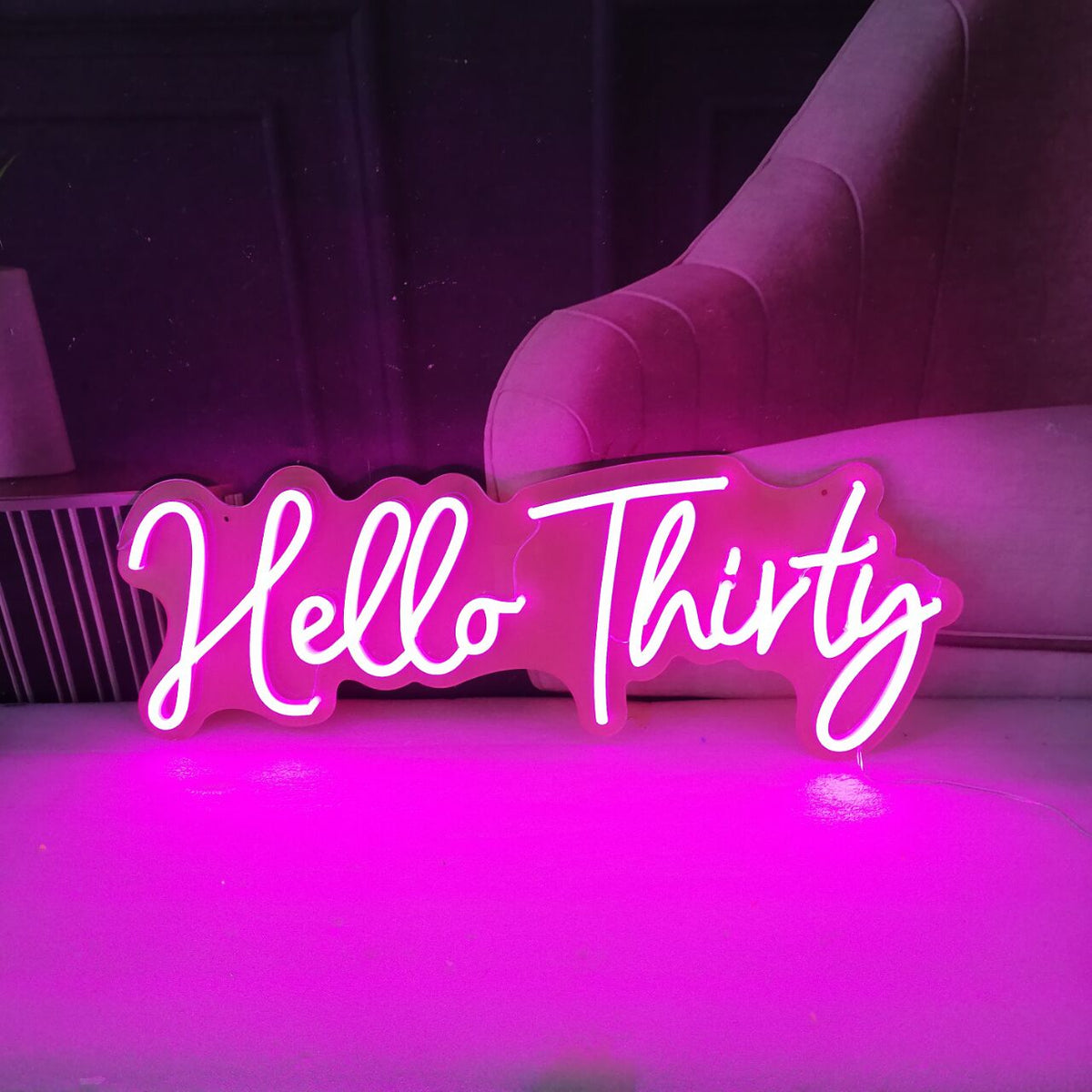 &quot;Hello Thirty&quot; Neon Led Sign