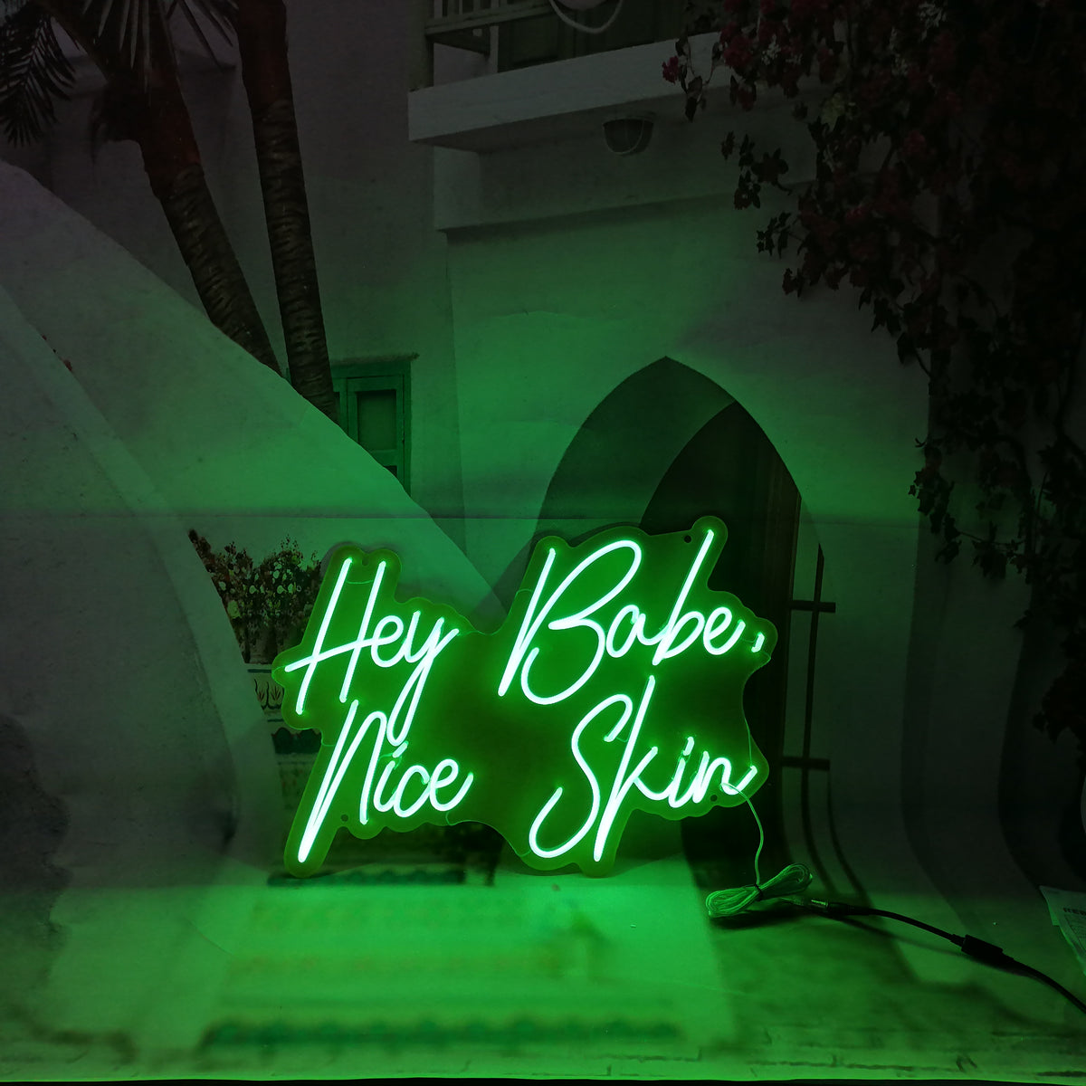 &quot;Hey Babe, Nice Skin&quot; Neon Led Sign