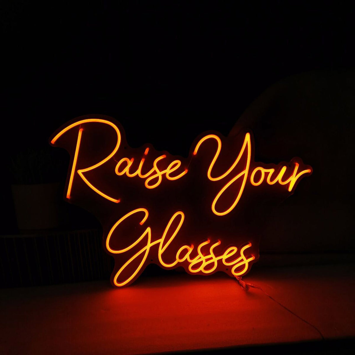&quot;Raise Your Glasses&quot; Neon Led Sign