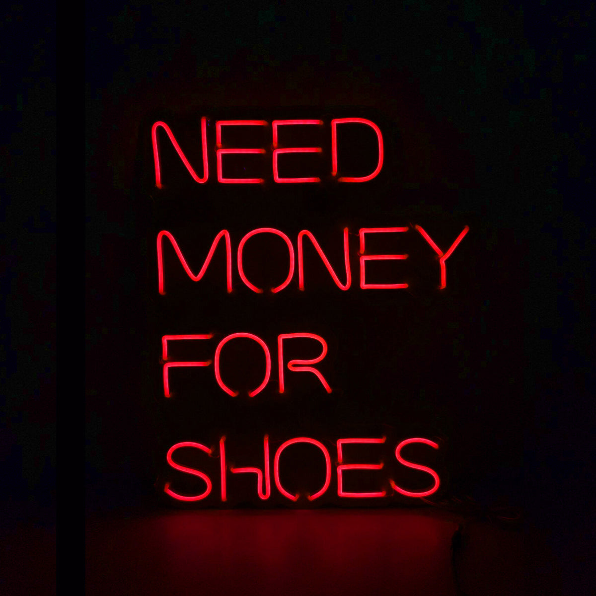 &quot;NEED MONEY FOR SHOES&quot; Neon Led Sign
