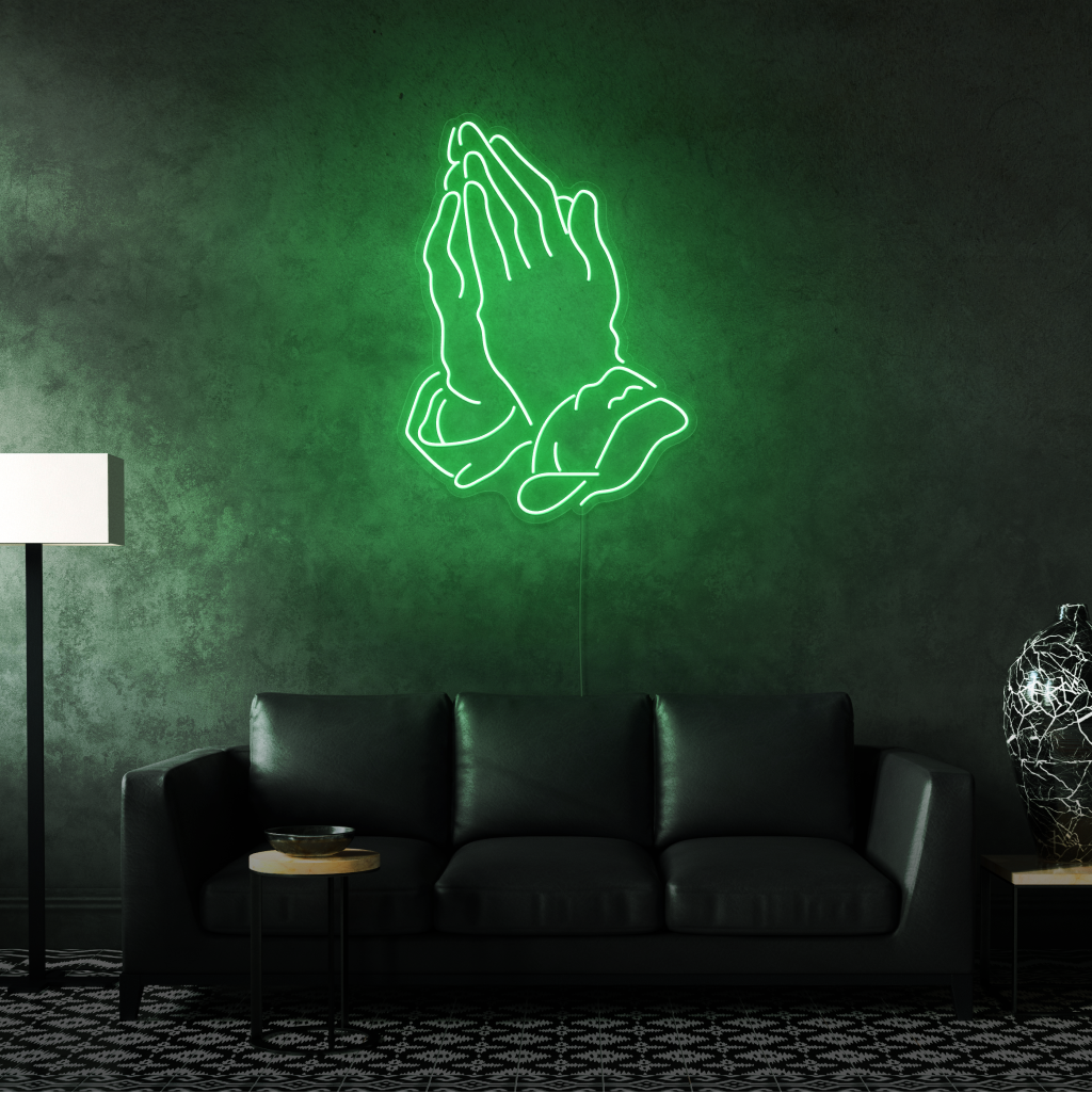 Praying Hands Neon Led Sign