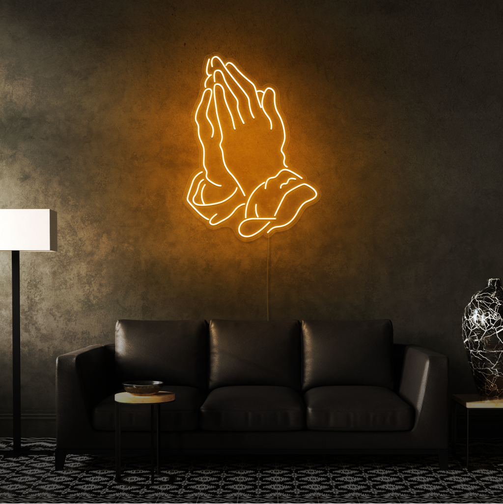 Praying Hands Neon Led Sign