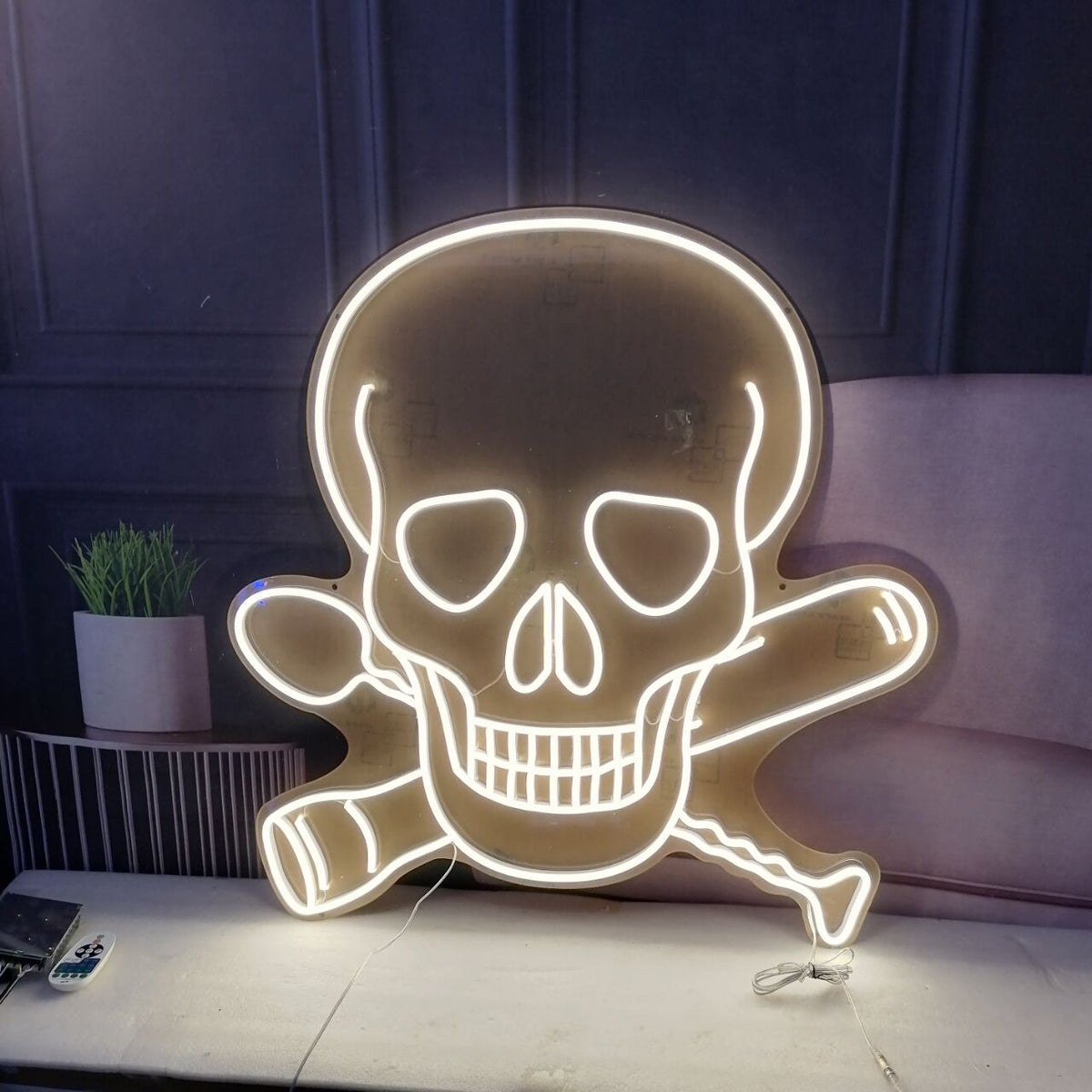 Skull and Crossbones Neon Sign